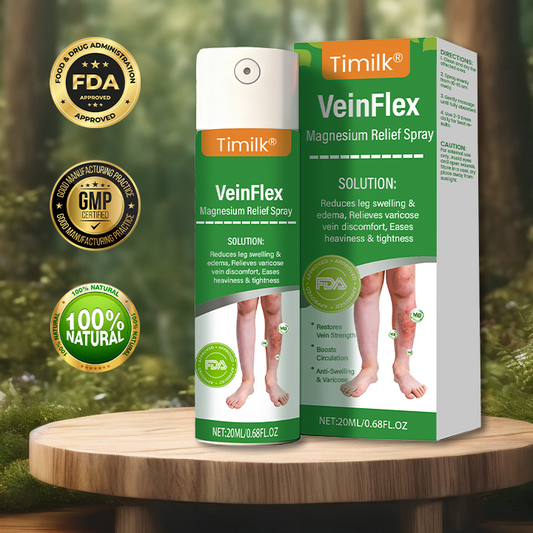 Timilk® VeinFlex Magnesium Relief Spray 🔥 FDA Certified (Clinically Proven Relief for Leg Swelling, Poor Circulation & Varicose Veins 🩺)