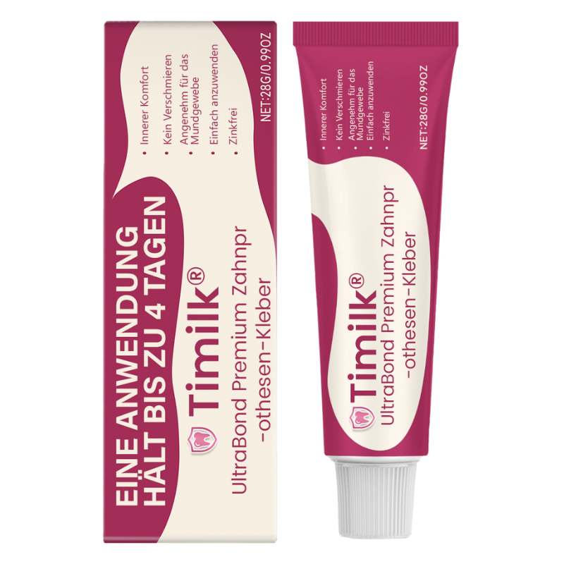 TimilkĀ® UltraBond Premium Denture Adhesive š„ FDA Certified (Clinically Proven 4-Day Hold for Secure, Comfortable & Zinc-Free Denture Fit š¦·)