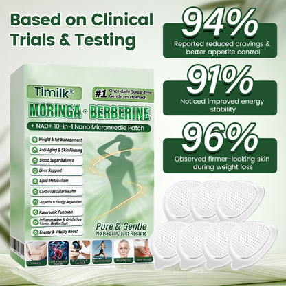 Timilk® Moringa · Berberine + NAD+ 10-in-1 Nano Microneedle Patch