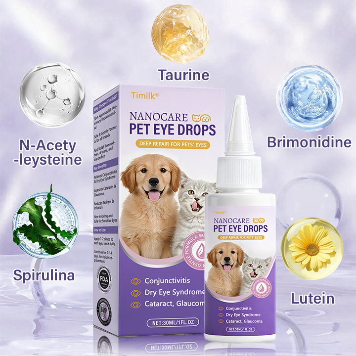 Timilk® NanoCare Pet Eye Drops  👩‍⚕️ FDA Approved | Relieves Conjunctivitis, Dry Eyes, Cataracts & Keratitis 🐶🐱