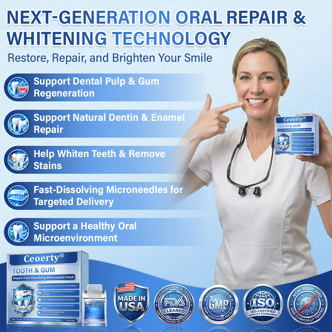 Your Smile🦷Ceoerty® Tooth & Gum Care Fast-Dissolving Microneedle Patch✨ (𝟓-𝐢𝐧-𝟏 💎 𝐑𝐞𝐛𝐮𝐢𝐥𝐝 𝐄𝐧𝐚𝐦𝐞𝐥 & 𝐃𝐞𝐧𝐭𝐢𝐧 • 𝐒𝐭𝐫𝐞𝐧𝐠𝐭𝐡𝐞𝐧 𝐆𝐮𝐦𝐬 • 𝐄𝐫𝐚𝐝𝐢𝐜𝐚𝐭𝐞 𝐓𝐚𝐫𝐭𝐚𝐫 & 𝐎𝐝𝐨𝐫 • 𝐖𝐡𝐢𝐭𝐞𝐧𝐢𝐧𝐠 • 𝐒𝐭𝐨𝐩 𝐓𝐨𝐨𝐭𝐡 𝐒𝐞𝐧𝐬𝐢𝐭𝐢𝐯𝐢𝐭𝐲)