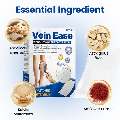 Timilk® Vein Ease Microneedle Therapy Patch - Fast ⚡Effective 💪 and Non-Invasive 🚫 Treatment for Varicose Veins & Leg Swelling 👣