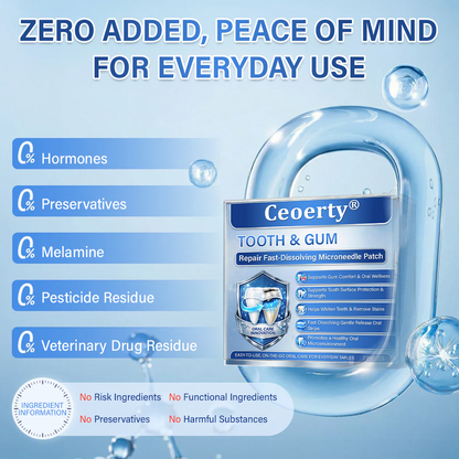 Your Smile🦷Ceoerty® Tooth & Gum Care Fast-Dissolving Microneedle Patch✨ (𝟓-𝐢𝐧-𝟏 💎 𝐑𝐞𝐛𝐮𝐢𝐥𝐝 𝐄𝐧𝐚𝐦𝐞𝐥 & 𝐃𝐞𝐧𝐭𝐢𝐧 • 𝐒𝐭𝐫𝐞𝐧𝐠𝐭𝐡𝐞𝐧 𝐆𝐮𝐦𝐬 • 𝐄𝐫𝐚𝐝𝐢𝐜𝐚𝐭𝐞 𝐓𝐚𝐫𝐭𝐚𝐫 & 𝐎𝐝𝐨𝐫 • 𝐖𝐡𝐢𝐭𝐞𝐧𝐢𝐧𝐠 • 𝐒𝐭𝐨𝐩 𝐓𝐨𝐨𝐭𝐡 𝐒𝐞𝐧𝐬𝐢𝐭𝐢𝐯𝐢𝐭𝐲)