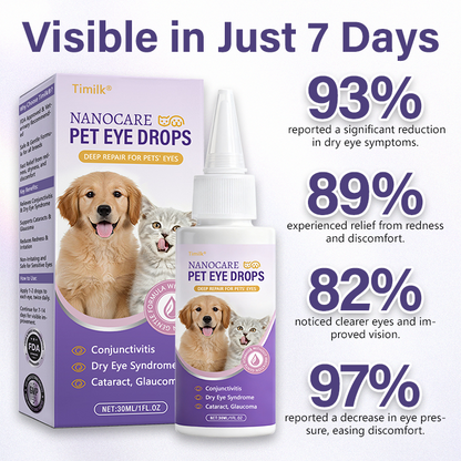 Timilk® NanoCare Pet Eye Drops  👩‍⚕️ FDA Approved | Relieves Conjunctivitis, Dry Eyes, Cataracts & Keratitis 🐶🐱