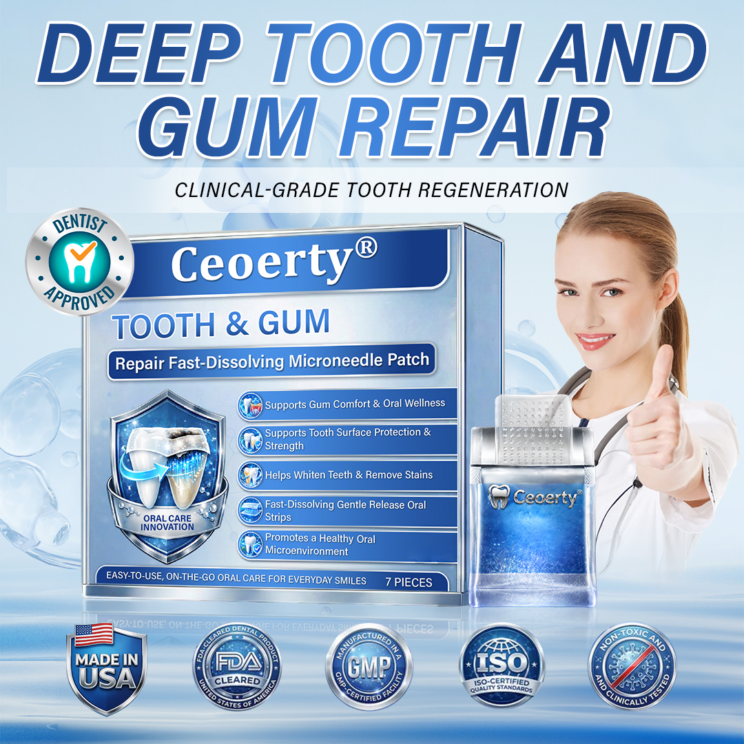 Your Smile🦷Ceoerty® Tooth & Gum Care Fast-Dissolving Microneedle Patch✨ (𝟓-𝐢𝐧-𝟏 💎 𝐑𝐞𝐛𝐮𝐢𝐥𝐝 𝐄𝐧𝐚𝐦𝐞𝐥 & 𝐃𝐞𝐧𝐭𝐢𝐧 • 𝐒𝐭𝐫𝐞𝐧𝐠𝐭𝐡𝐞𝐧 𝐆𝐮𝐦𝐬 • 𝐄𝐫𝐚𝐝𝐢𝐜𝐚𝐭𝐞 𝐓𝐚𝐫𝐭𝐚𝐫 & 𝐎𝐝𝐨𝐫 • 𝐖𝐡𝐢𝐭𝐞𝐧𝐢𝐧𝐠 • 𝐒𝐭𝐨𝐩 𝐓𝐨𝐨𝐭𝐡 𝐒𝐞𝐧𝐬𝐢𝐭𝐢𝐯𝐢𝐭𝐲)