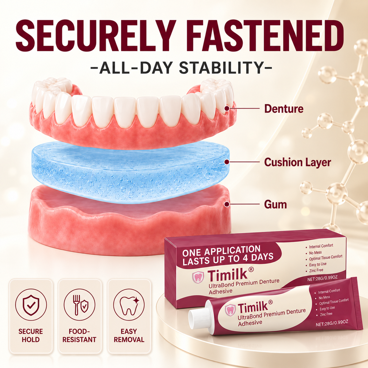 Timilk® UltraBond Premium Denture Adhesive